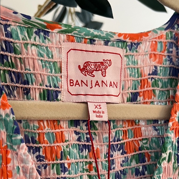 Banjanan Floral Smocked V-Neck Maxi Dress - Coral, Purple, Mint. NWT for Spring! - Picture 5 of 11